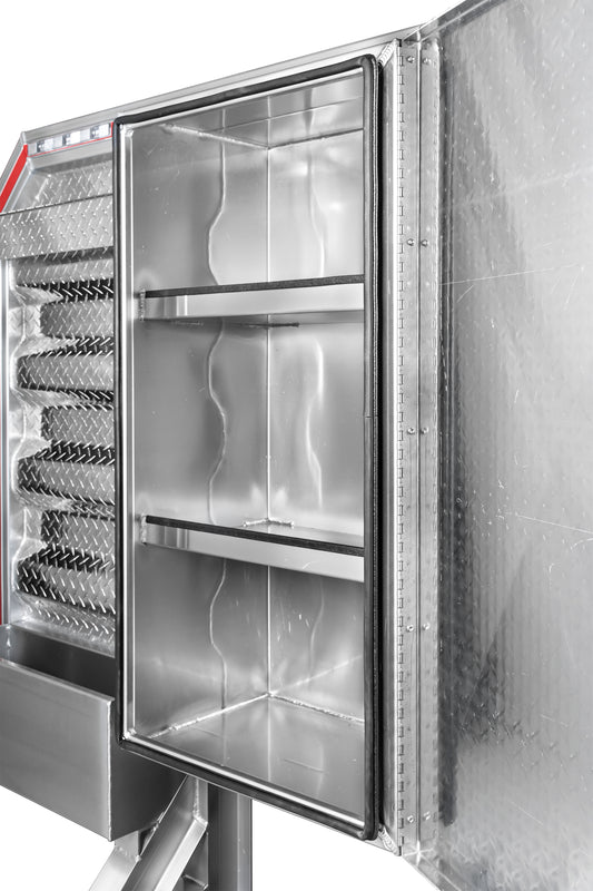 Deluxe Half Tray Cab Rack with Mini-Vault Center Box 68"H x 80"W