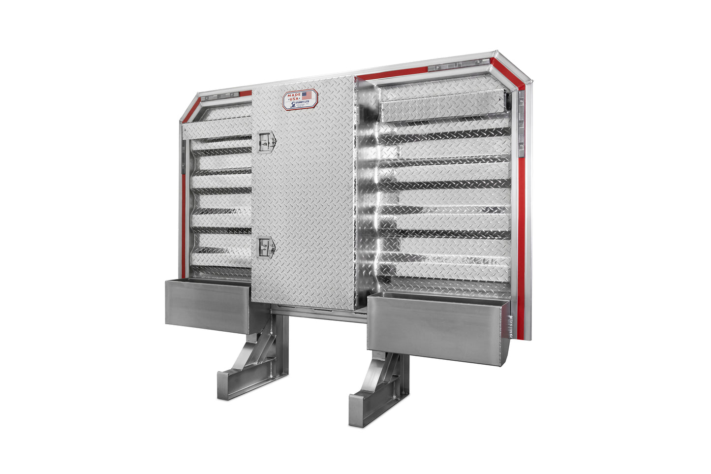 Deluxe Half Tray Cab Rack with Mini-Vault Center Box 68"H x 80"W