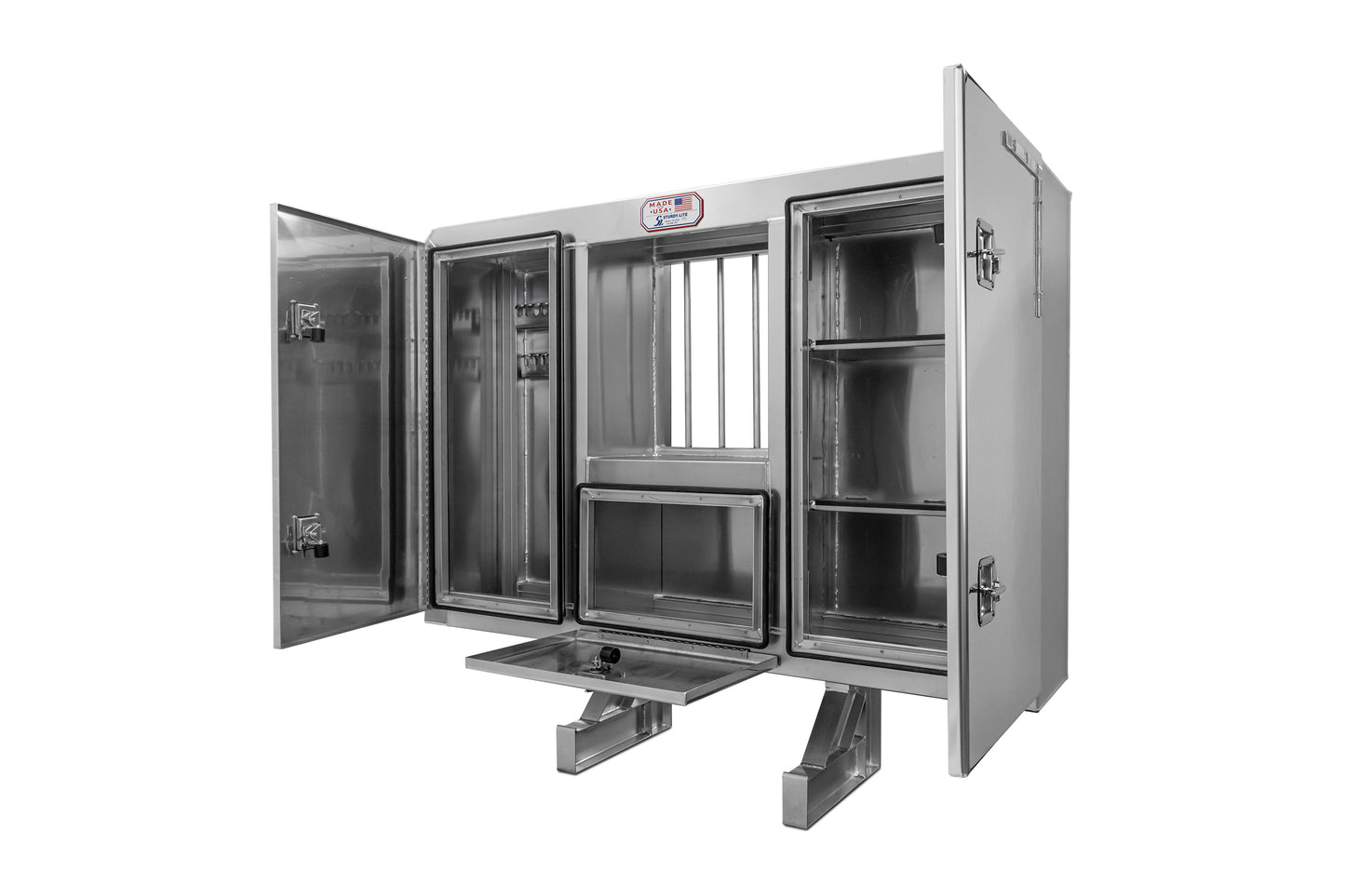 3-Door Split Vault With Bar Window and Box Under Window 68"H x 80"W
